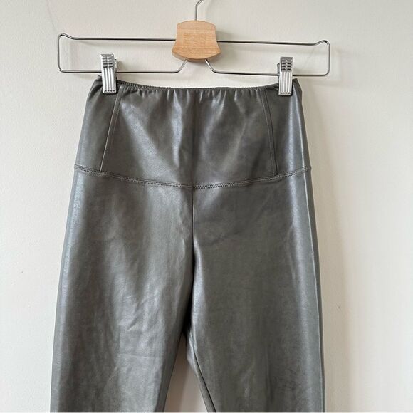 Aritzia-Wilfred Olive Faux Leather Daria Pant - Picture 7 of 14